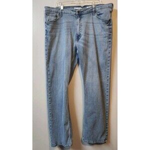 Wrangler Relaxed Boot Jeans Mens Sz 42x30 Cotton Blue Light Wash Denim Stretch